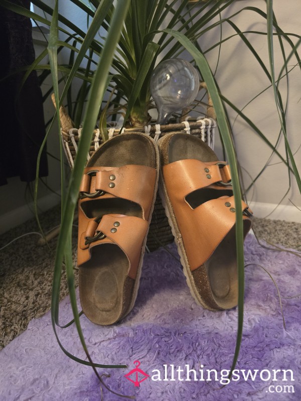 Well-worn Orange Sandals