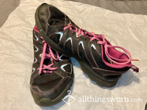 Well Worn Pink Black Danskin Sneakers