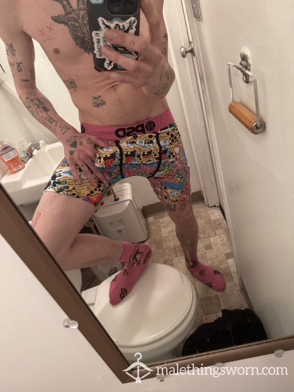 Well Worn PSD Boxers & Pink Mushroom Socks