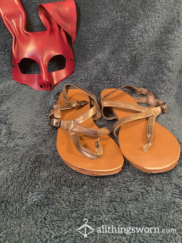 Well-Worn Silver Sandals