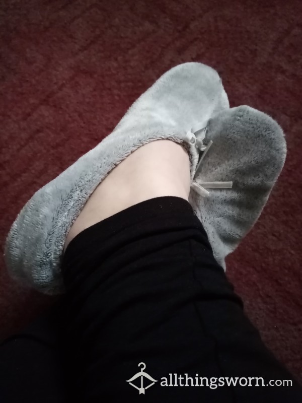 Well Worn Stinky Grey Slippers.