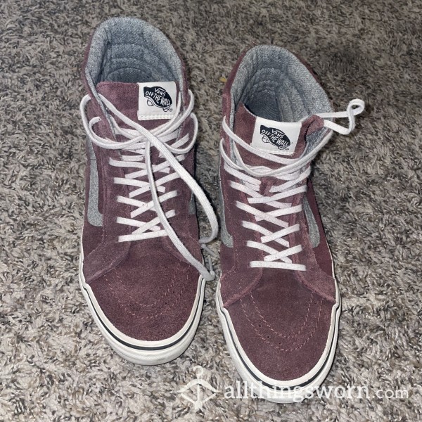 Well-Worn Stinky Old High Top Vans Maroon Old Skools 🤤