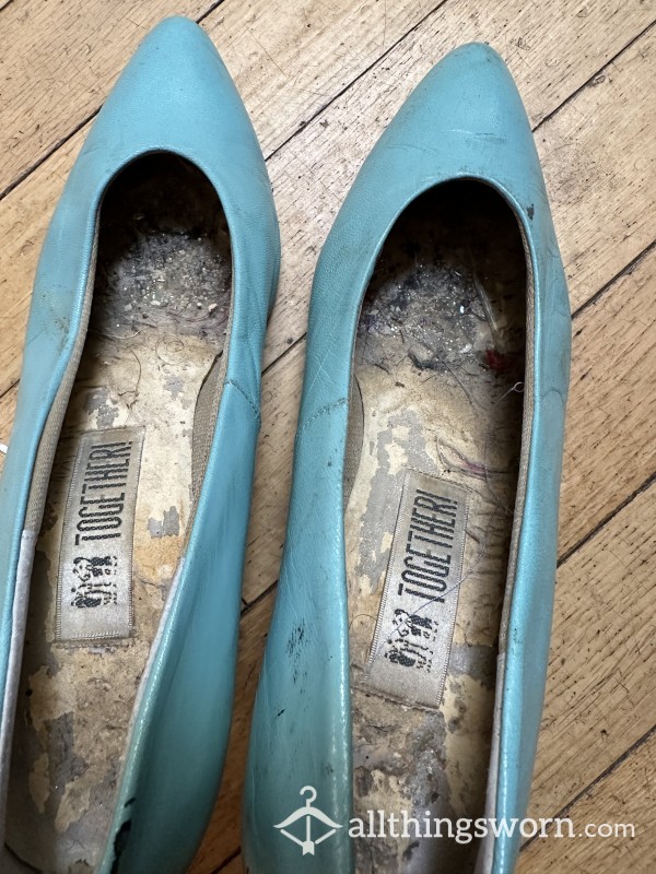 Well Worn Teal High Heels