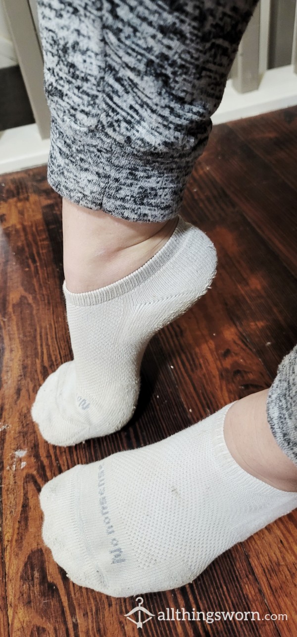 Well Worn White Ankle Socks