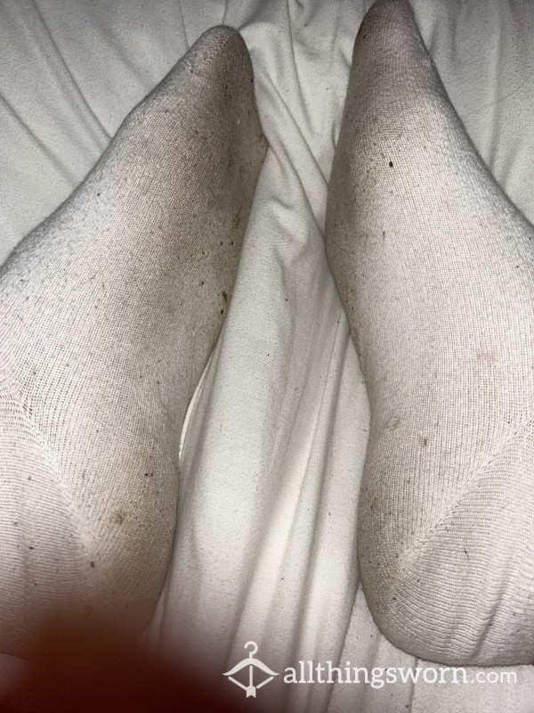 Well Worn White Trainer Socks