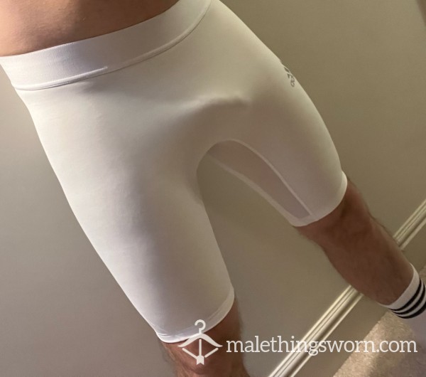 SOLD White Adidas Compression Shorts