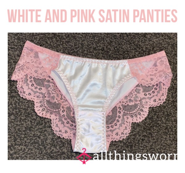 White And Pink Satin Panties🧸