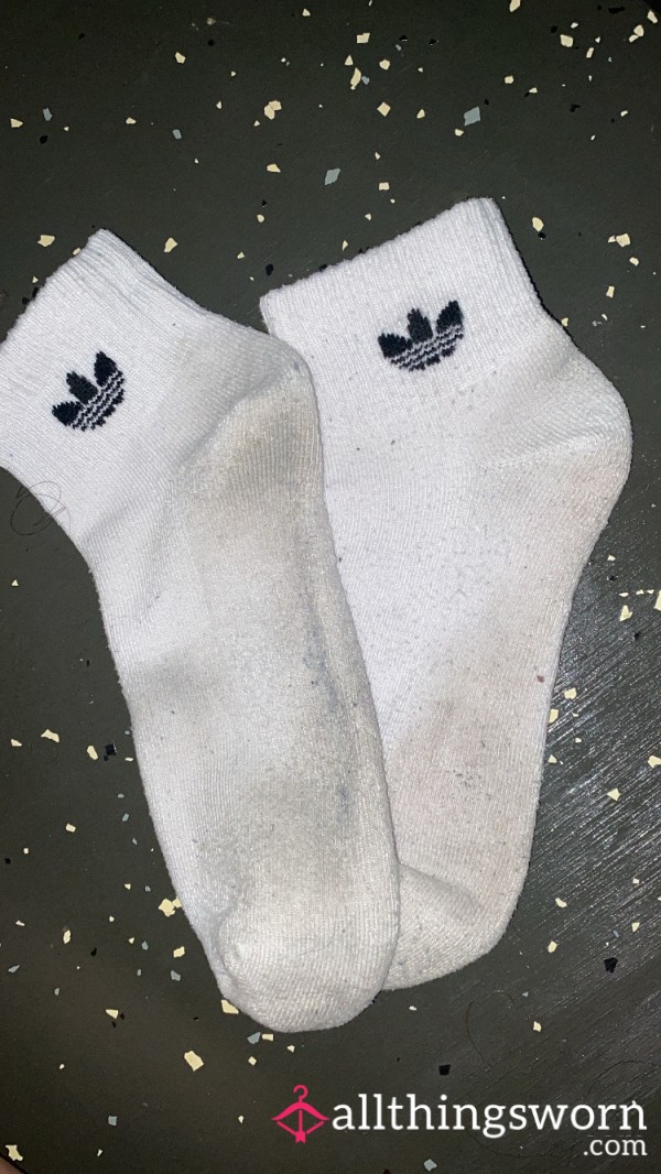 *3day Wear* White Ankle Adidas Socks