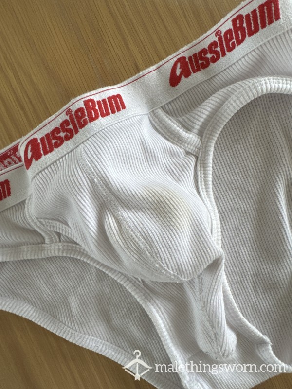 White Briefs With P** Stains