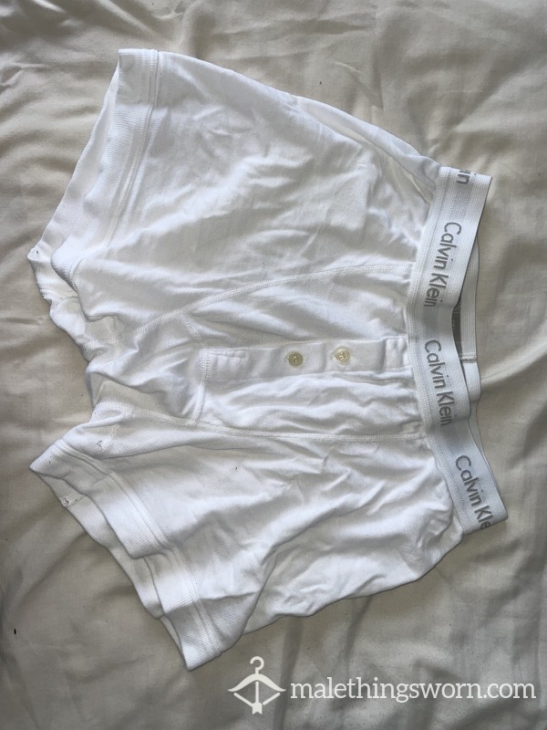 WHITE CALVIN KLEIN BOXERS