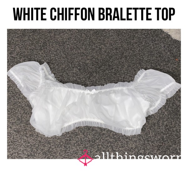 White Chiffon Bralette Top🕊️