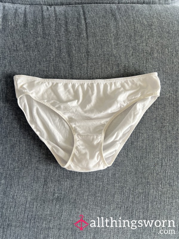 White Cotton Bikini Panties