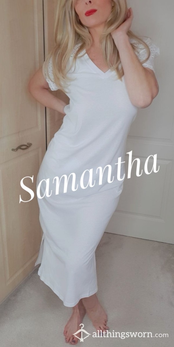 White Cotton Full Nightdress, 5 Nights Wear,Digital Photo Set And Free Uk Postage 🤍