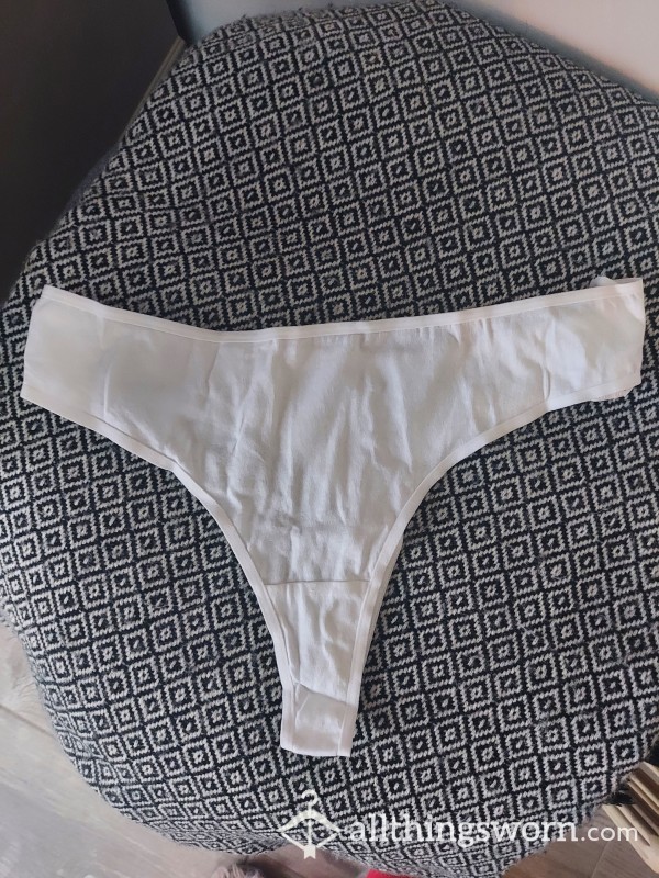 White Cotton Thong