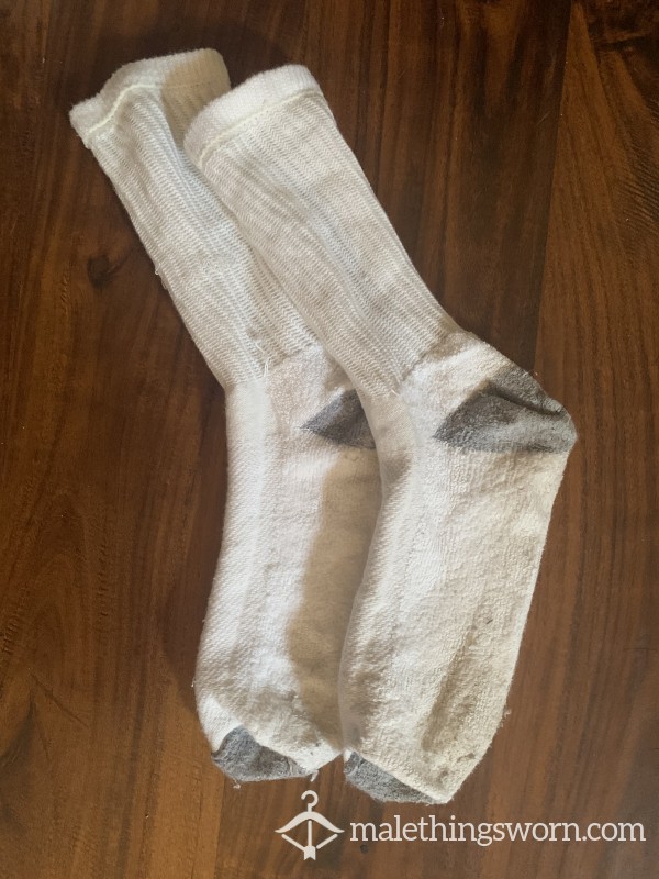 White Crew Socks Worn