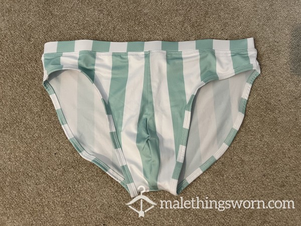 White Green ASOS Swim Briefs Medium