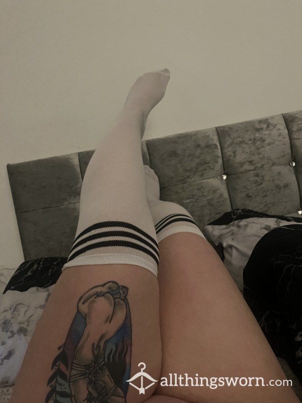 White Knee High Cotton Socks