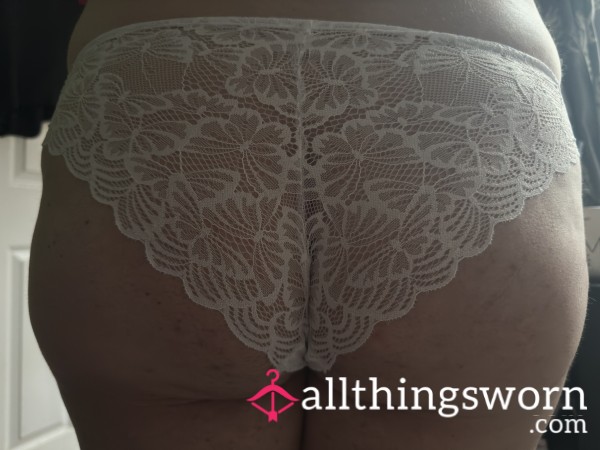 White Lace Brazilian Well-worn Panties