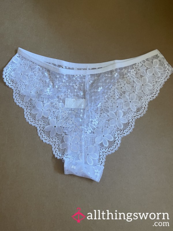 White Lace Knickers, Worn Just For You