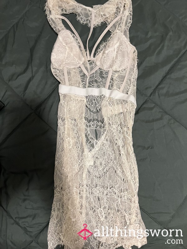 Dirty White Lace Lingerie Dress