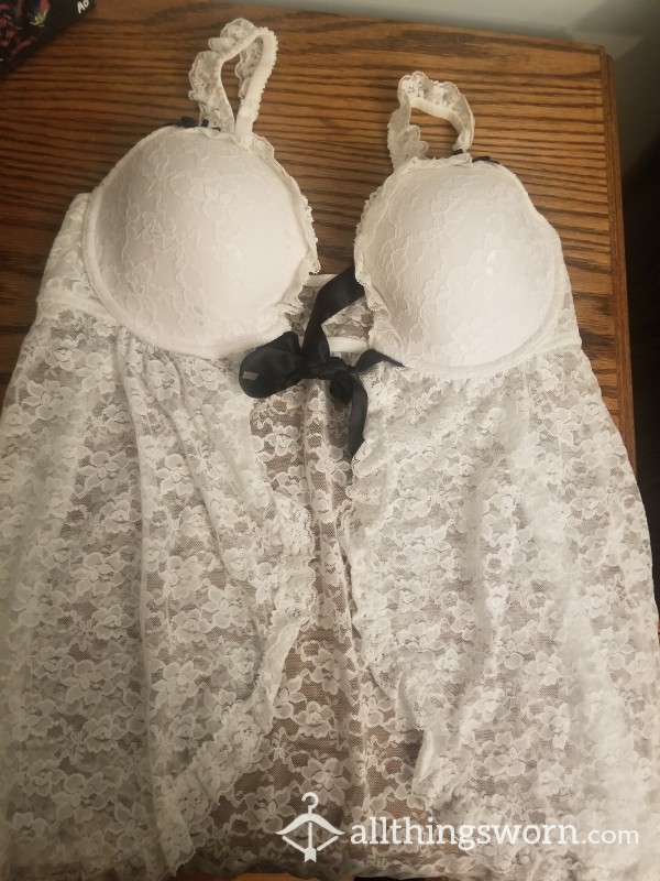 White Lace Nightie Size L