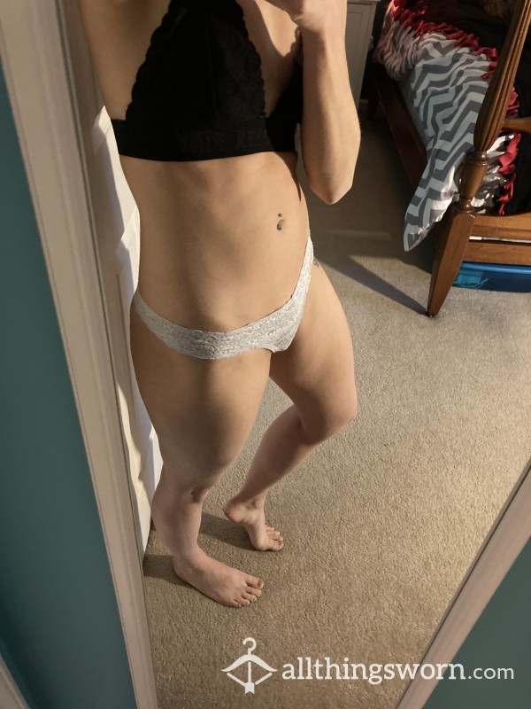 S**y White Lace Thong