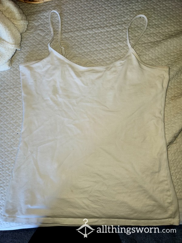 White M Cami Undershirt- S T R E T C H E D