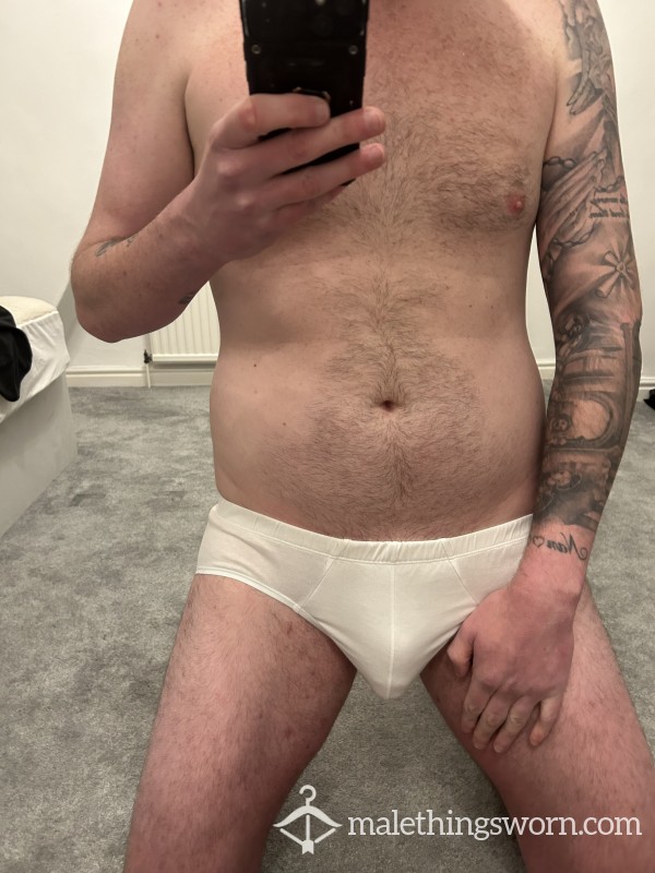 White On White Bulgy Briefs 👃