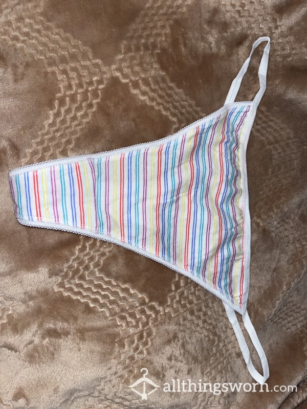 White Pattern Thong