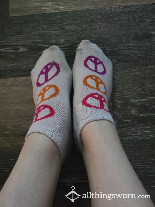 White Peace Socks