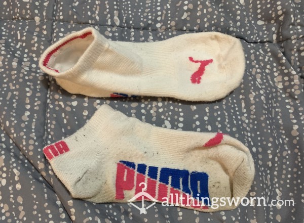 Very Well-worn White Puma Socks