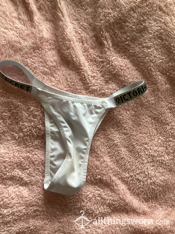 White Satin Victoria Secret Thong