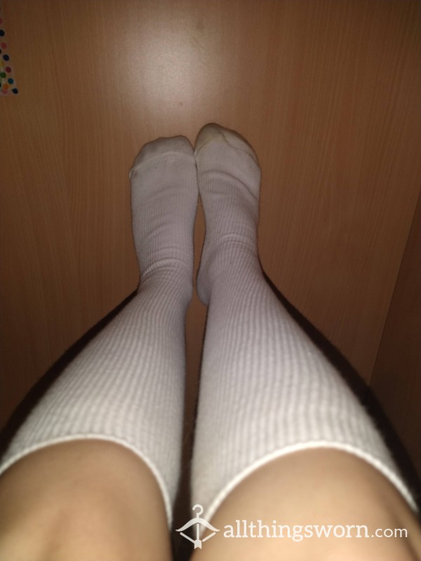 White Tennis Long Socks