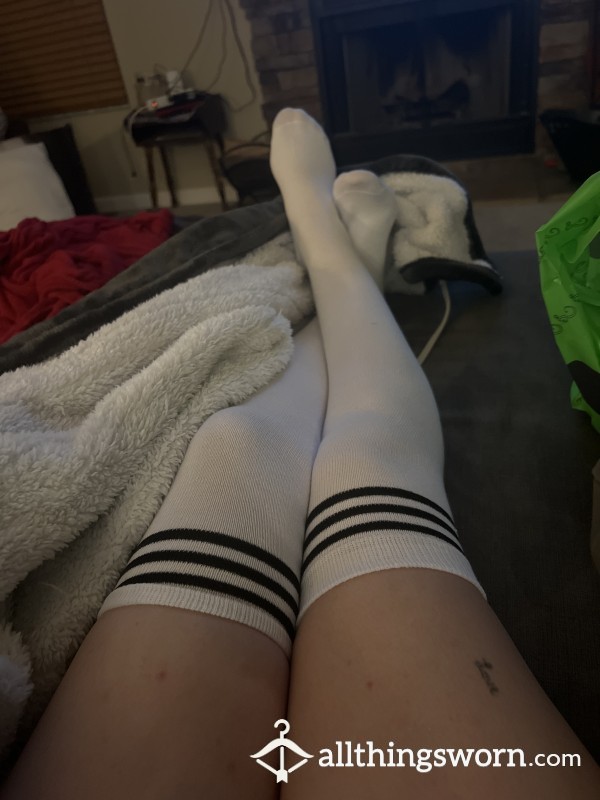 White Thigh High Socks