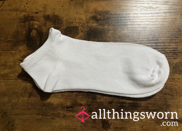 White Thin Ankle Socks - Includes US Shipping & 24 Hr Wear -