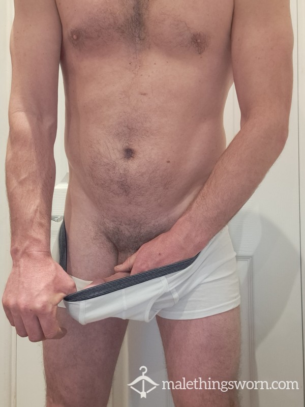 White Tight Briefs Hiding My Pierced C*ck