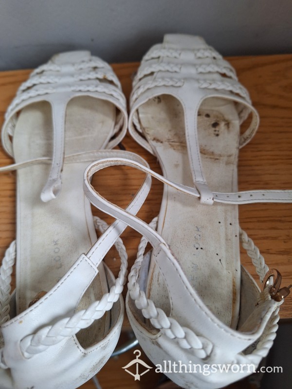 White Used Sandals