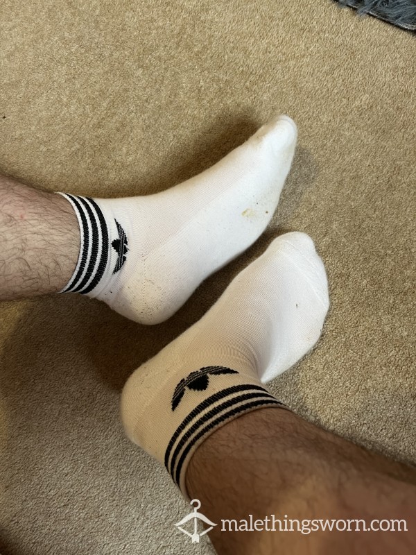 White Worn Ankle Socks