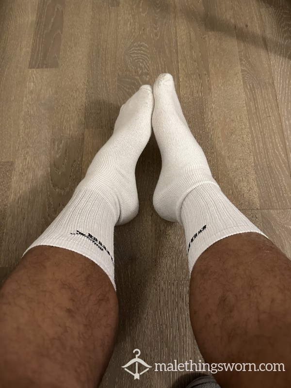 White Worn Socks