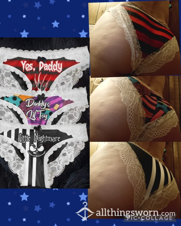 Wonder Skull Panties With Lace Trim