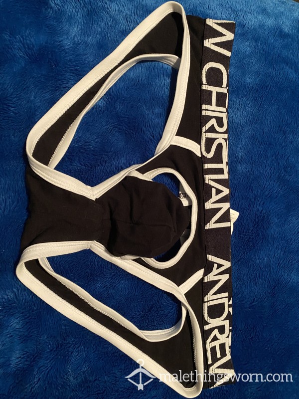 Worn Andrew Christian Jock Strap Black Size Lg