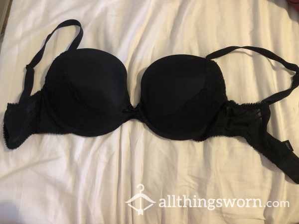 Worn Black Bra