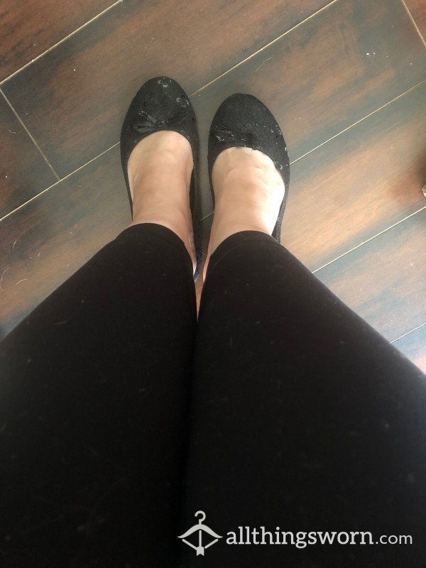 Worn Black Flats