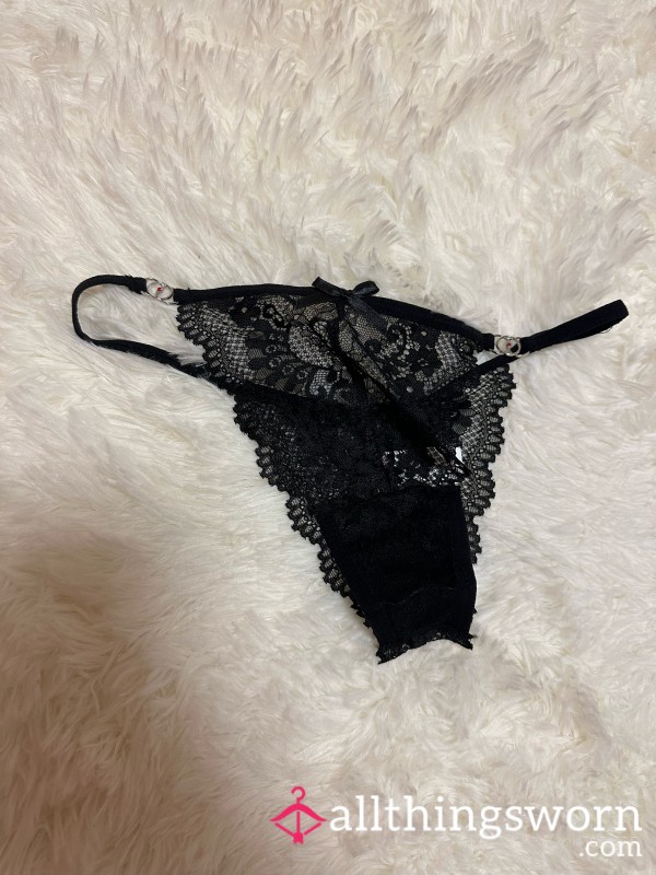 Worn Black Lace Lingerie