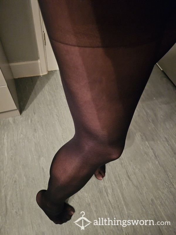 Worn Black Opaque Tights