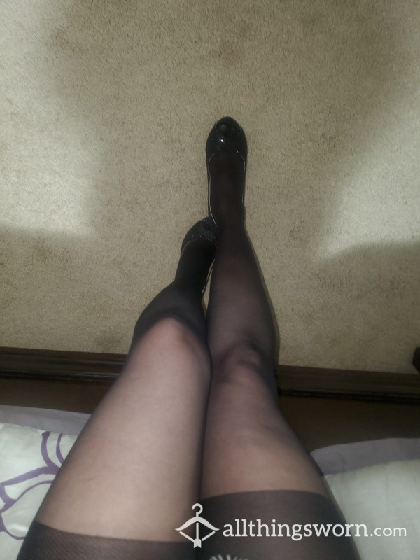 Worn Black Pantyhose