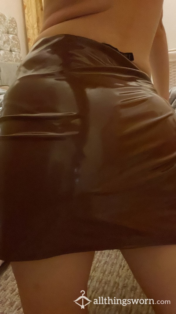 Worn Brown PVC Skirt