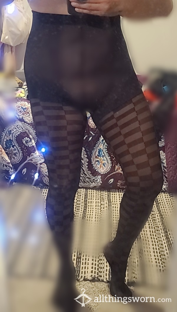 Worn Checkered Pantyhose