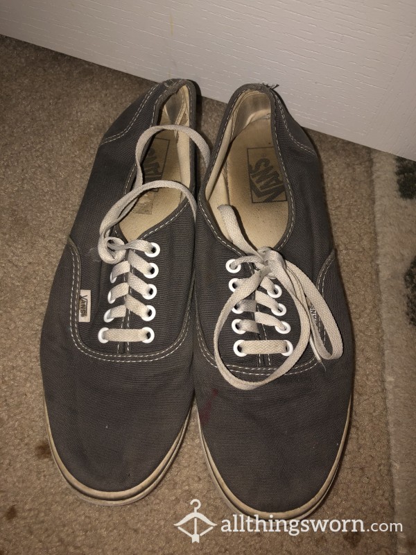 Worn Grey Vans Sneakers