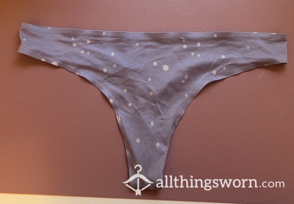 Worn Lavender Polka Dot Thong